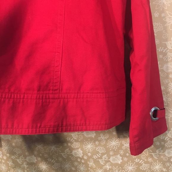 Christopher & Banks Bright Red Grommets Jacket L - Picture 5 of 8